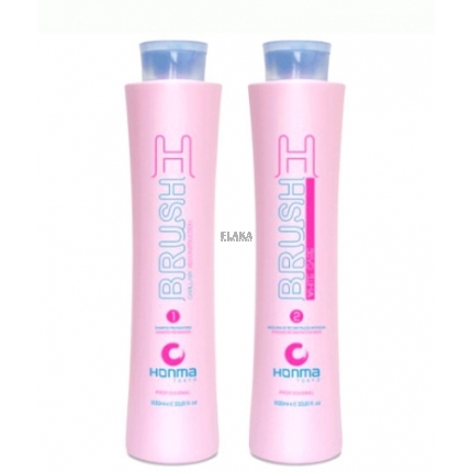 Honma Tokyo H Brush Haarbotox Keratine Treatment krullen behoudend Keratin behandeling 2x1000 ml KIT (shampoo&Treatment)