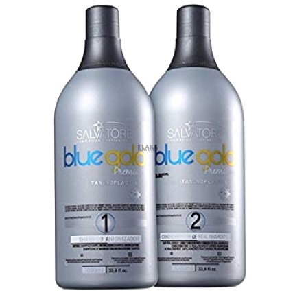 Salvatore Blue Gold Premium Tanino plastia 2x1000ml Lissage brésilien TRAITEMENT KERATINE